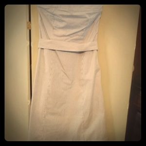 Super Cute Strapless Pin Strip Dress